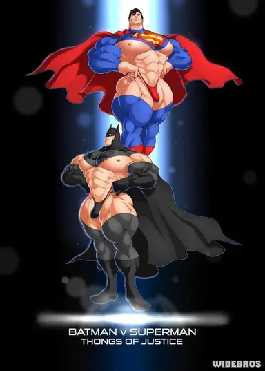 DC Comics Thongs of Justice (Batman Bruce Wayne x Superman Kal-El Clark Kent)