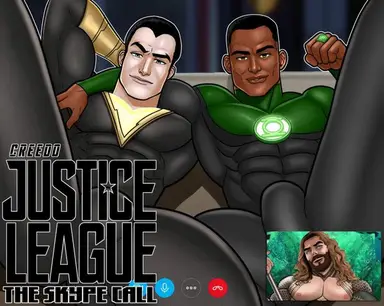 DC Comics Justice League The Skype Call (Green Lantern Harold Jordan x Black Adam Theo Ramses Djoser Teth-Adam x Aquaman Arthur Curry)
