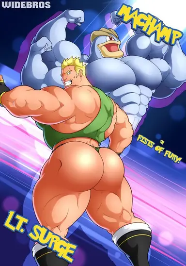 Pokémon ポケモン Fists of Fury! (Machamp カイリキー x Lt. Surge マチス)